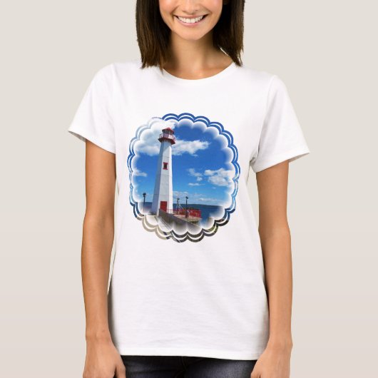 灯台芸術の女性のTシャツ Tシャツ (正面)