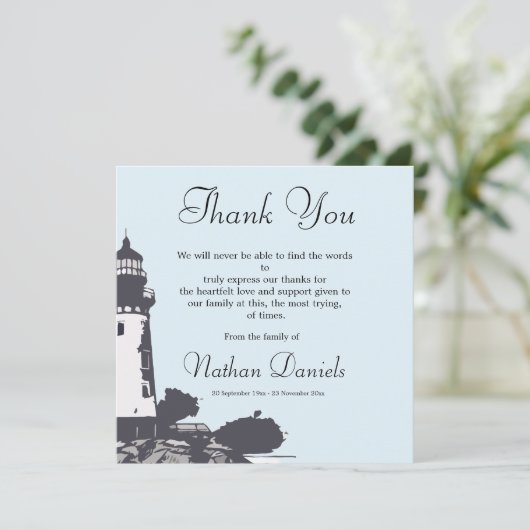 灯台葬儀感謝カード 招待状 (スタンド正面)