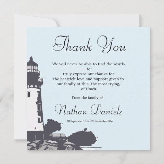 灯台葬儀感謝カード 招待状 (正面)