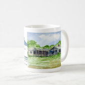 灯台道の家の新版、印、ブドウ… コーヒーマグカップ (正面右)