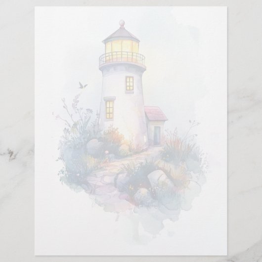 灯台1 - 8.5インチx 11インチ文房具シート (正面)