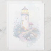 灯台1 - 8.5インチx 11インチ文房具シート (正面/裏面)