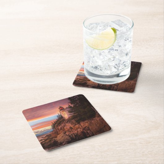 灯台 |アカディア国立公園メイン スクエアペーパーコースター (インサイチュ)