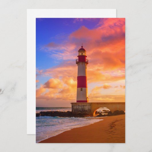 灯台 |イタプアンライトハウスバイアブラジル サンキューカード (正面/裏面)