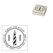 灯台 |イニシャルのラウンド名と差出人住所 ラバースタンプ (押印)