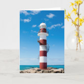 灯台 |カンクンキンタナロメキシコ カード (黄色い花)