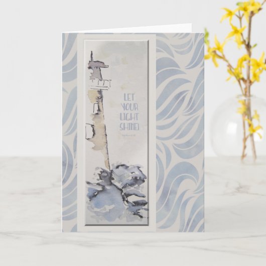 灯台 カード (黄色い花)