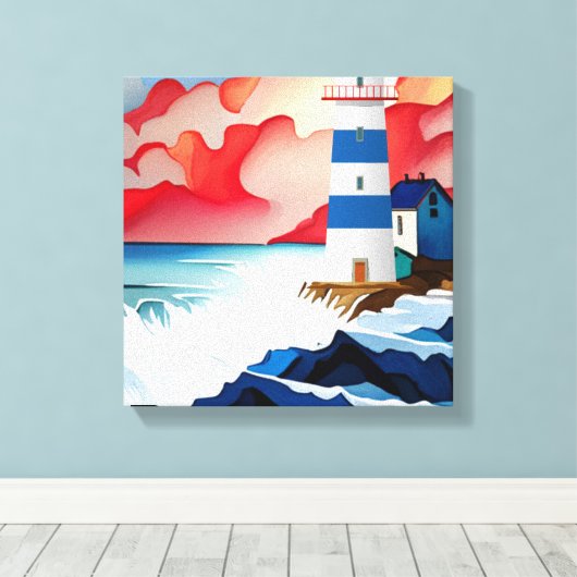 灯台 キャンバスプリント (インサイチュ (ウッドフロア))