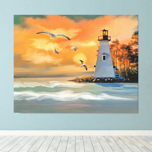 灯台 キャンバスプリント (インサイチュ (ウッドフロア))