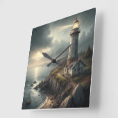 灯台 スクエア壁時計 (傾斜)