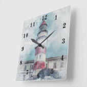 灯台 スクエア壁時計 (傾斜)