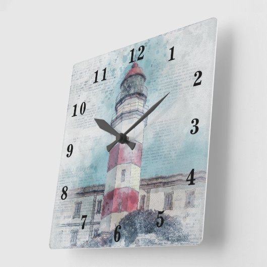 灯台 スクエア壁時計 (傾斜)