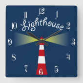 灯台 スクエア壁時計 (正面)