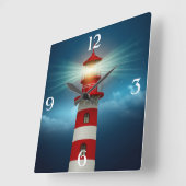 灯台 スクエア壁時計 (傾斜)