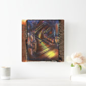 灯台 スクエア壁時計 (ホーム)