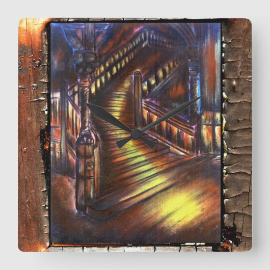 灯台 スクエア壁時計 (正面)