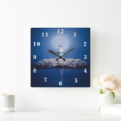 灯台 スクエア壁時計 (ホーム)