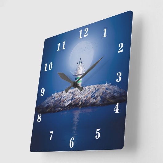 灯台 スクエア壁時計 (傾斜)