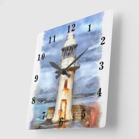 灯台 スクエア壁時計 (傾斜)