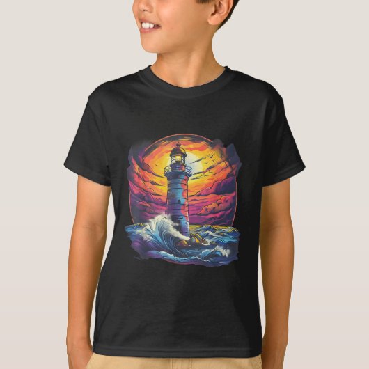 灯台 セーリング 海 ビーチ 乗船 海辺 ハウス Tシャツ (正面)