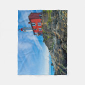 灯台 |ビクトリアハーバーバンクーバー島 フリースブランケット (正面)