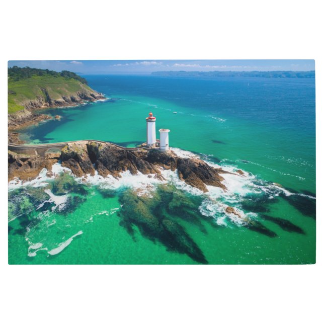 灯台 |フィニセールブレスト・ブレターニュ灯台 メタルプリント (正面)
