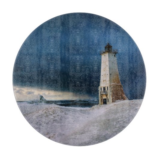 灯台 |フランクフォートライトハウスミシガン湖 カッティングボード (正面)