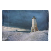 灯台 |フランクフォートライトハウスミシガン湖 枕カバー (裏面)