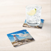 灯台 |ペギーズコーブノバスコシア スクエアペーパーコースター (インサイチュ)