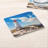 灯台 |ペギーズコーブノバスコシア スクエアペーパーコースター (アングル)