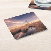 灯台 |ボーディアイランドアウターバンクNC スクエアペーパーコースター (アングル)