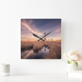 灯台 |ボーディアイランドアウターバンクNC スクエア壁時計 (ホーム)