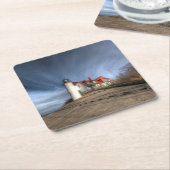 灯台 |ポイント・ベッツィ・レイク・ミシガン スクエアペーパーコースター (アングル)