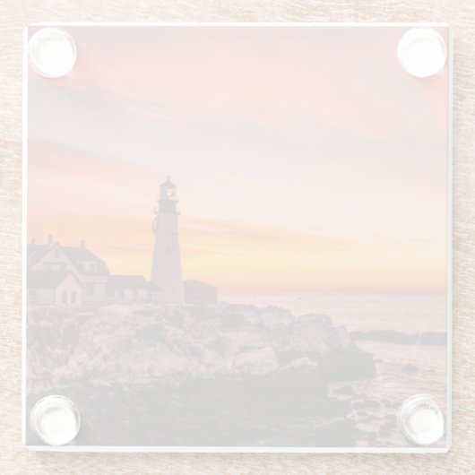 灯台 |ポートランドケープエリザベスメイン ガラスコースター (裏面)