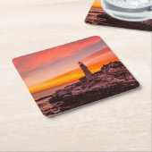 灯台 |ポートランドケープエリザベスメイン スクエアペーパーコースター (アングル)