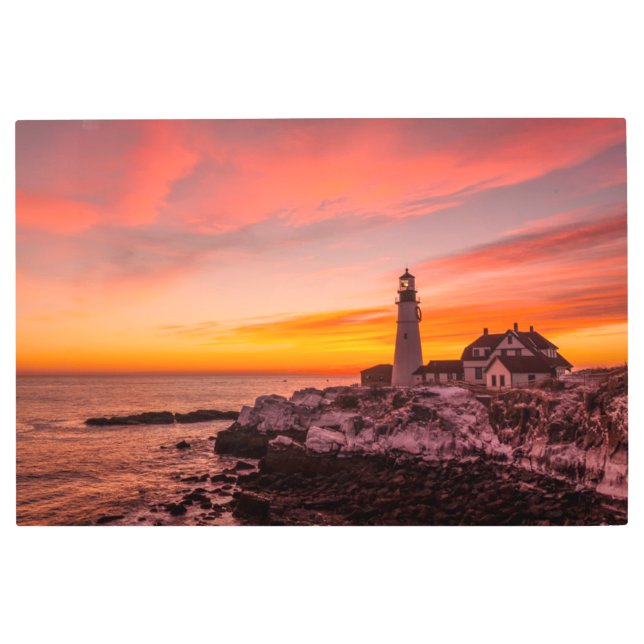 灯台 |ポートランドケープエリザベスメイン メタルプリント (正面)