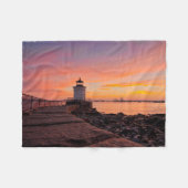 灯台 |メイン州サウスポートランド フリースブランケット (正面(横))