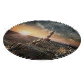 灯台 |レッド&ホワイトライトハウス カッティングボード (角)