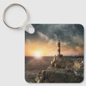 灯台 |レッド&ホワイトライトハウス キーホルダー (正面)