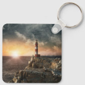 灯台 |レッド&ホワイトライトハウス キーホルダー (裏面)