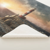 灯台 |レッド&ホワイトライトハウス シェルパブランケット (3/4)