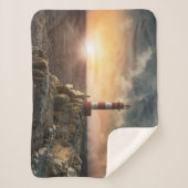 灯台 |レッド&ホワイトライトハウス シェルパブランケット (正面)