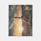 灯台 |レッド&ホワイトライトハウス フリースブランケット (正面)