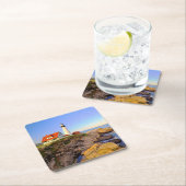 灯台 |ロックポートライトハウスメイン スクエアペーパーコースター (インサイチュ)