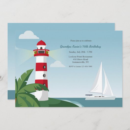 灯台 招待状 (正面/裏面)