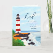 灯台 父の日のパーソナライズされたグリーティング カード (正面)