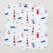 灯台 5x7 招待状ブラケット 招待状 (正面/裏面)