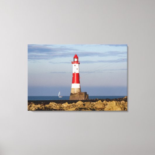 灯台 Beachy Head Light house England キャンバスプリント (正面)