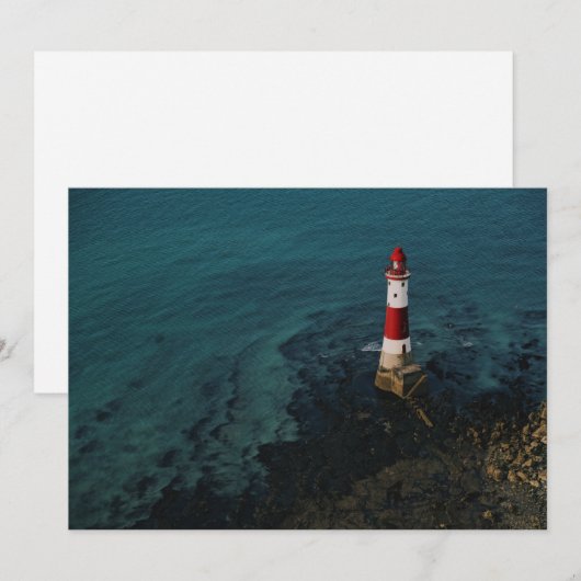 灯台 Beachy Head Light house England サンキューカード (正面/裏面)