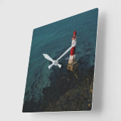 灯台 Beachy Head Light house England スクエア壁時計 (傾斜)